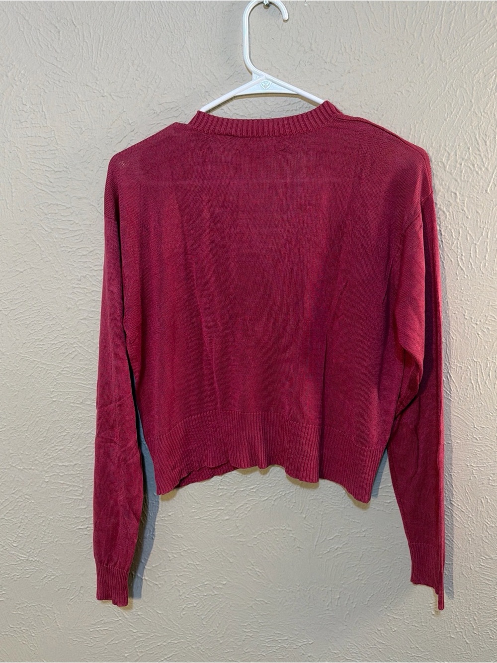Carole Little Raspberry Button-Front V-Neck Cardigan - Picture 5 of 5